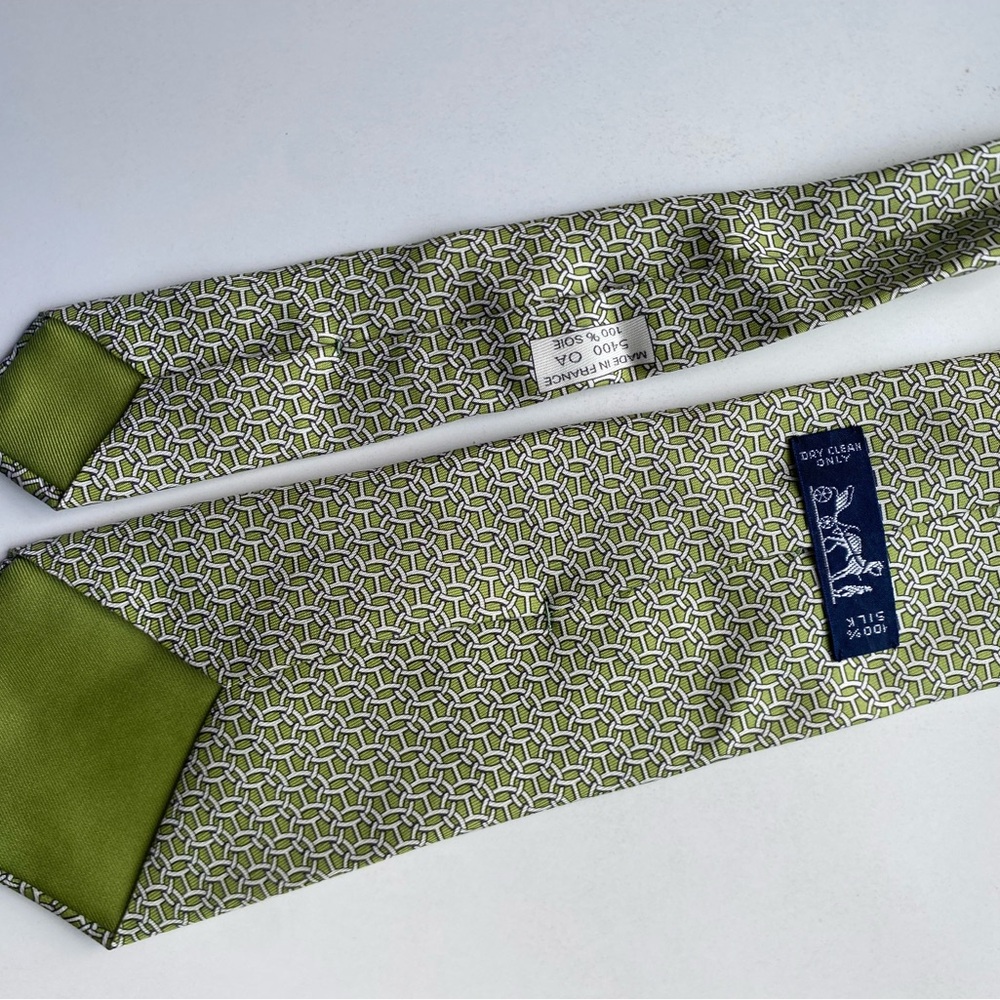 Hermes Green Patterned Tie Bundle - image 6